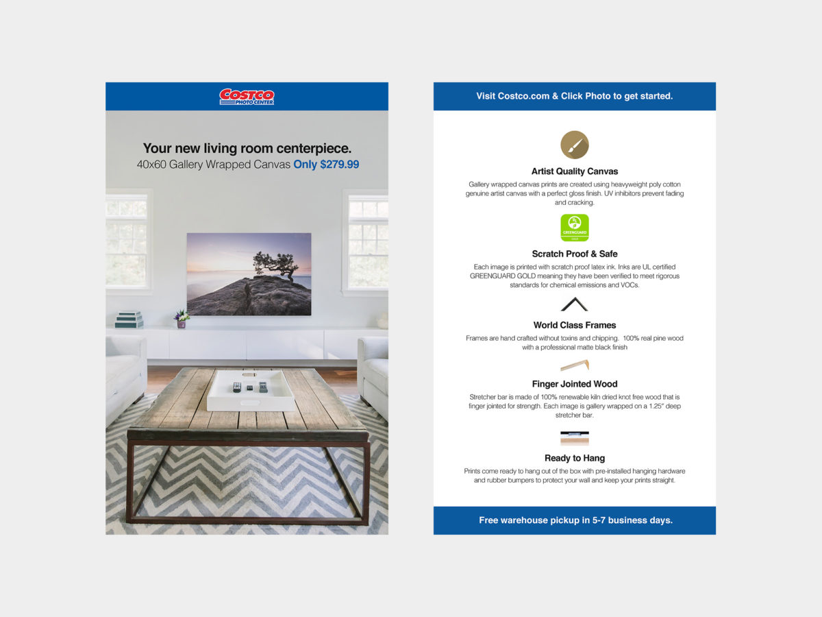 Costco Canvas Insert Card Travis Do UI/UX Designer, Branding, Web