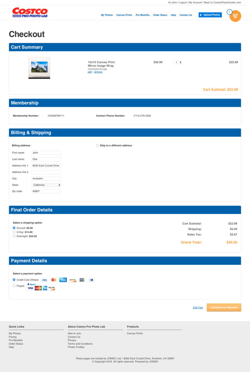 Costco Pro Photo Lab